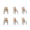 Manhattan Comfort Shubert 6-Piece Faux Leather and Velvet Dining Chair Set in Tan 6-DC055AR-TN - alternate 1